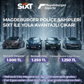 Magdeburger Sigorta'ya özel SIXT'ten sabit fiyatlı kampanya !